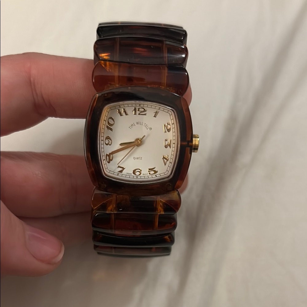 Time Will Tell Acetate Tortoiseshell Bracelet Watch